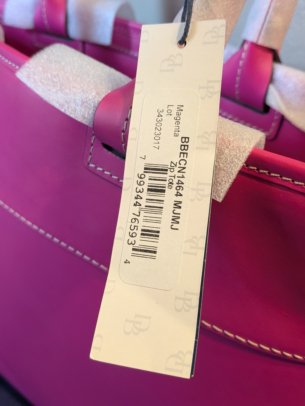 NWT! Dooney & Bourke Vachetta Beacon Zip Top Tote & Wallet Set in MAGENTA - Picture 4 of 16